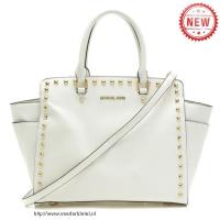 michael kors selma studded saffiano groot wit bakken Shop Amsterdam g15to944